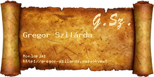 Gregor Szilárda névjegykártya